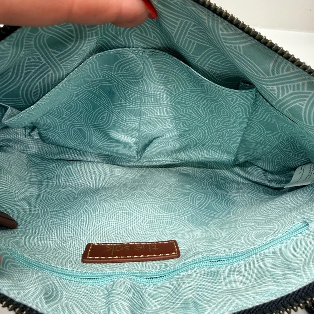 The Sak Ventura Black Leather Chain-Accent Crossbody Bag